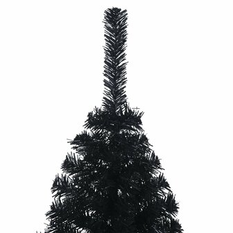 Kunstkerstboom met standaard half 120 cm PVC zwart 5