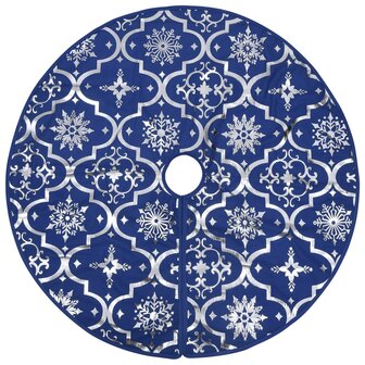 Kerstboomrok luxe met sok 150 cm stof blauw 3