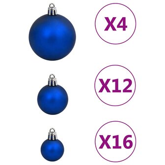 111-delige Kerstballenset polystyreen blauw 5