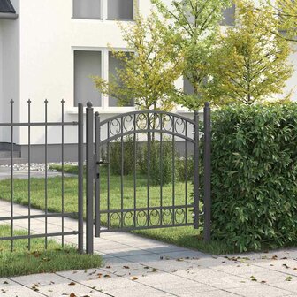 Hekpoort met slot Grijs 100 x 100 cm Poedergecoat staal 1