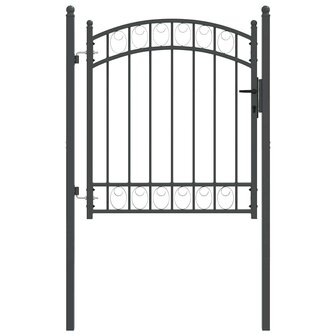 Hekpoort met slot Grijs 125 x 100 cm Poedergecoat staal 2
