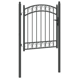 Hekpoort met slot Grijs 125 x 100 cm Poedergecoat staal 5