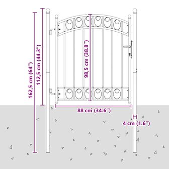 Hekpoort met slot Grijs 125 x 100 cm Poedergecoat staal 7