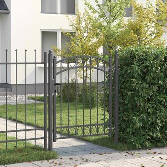 Hekpoort met slot Grijs 150 x 100 cm Poedergecoat staal 1