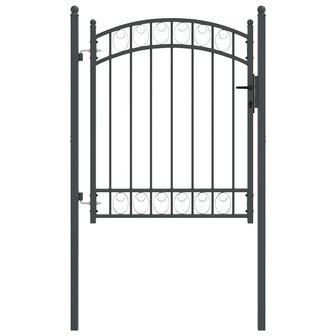 Hekpoort met slot Grijs 150 x 100 cm Poedergecoat staal 2