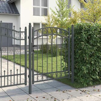 Hekpoort met slot Grijs 150 x 100 cm Poedergecoat staal 3