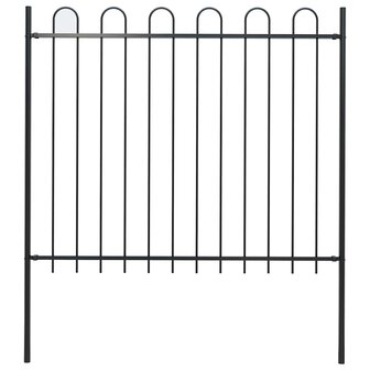 Tuinhek met ringtop staal 181x150 cm zwart 1