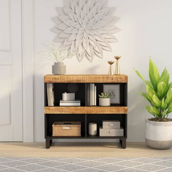 Bijzetkast 85x33x75 cm massief mangohout 1