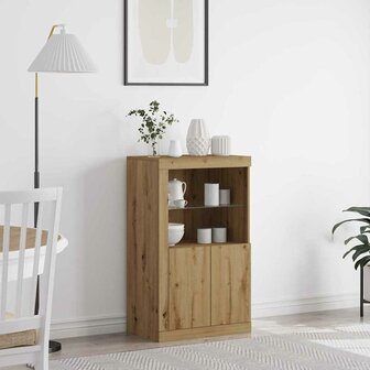 Bijzetkast artisanaal eikenkleurig 60.5 x 37 x 100 cm 1