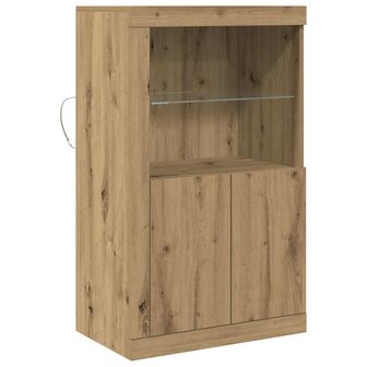 Bijzetkast artisanaal eikenkleurig 60.5 x 37 x 100 cm 2