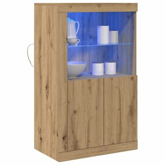 Bijzetkast artisanaal eikenkleurig 60.5 x 37 x 100 cm 3