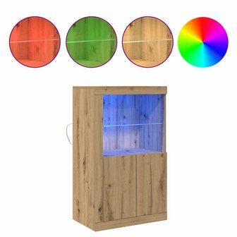 Bijzetkast artisanaal eikenkleurig 60.5 x 37 x 100 cm 4