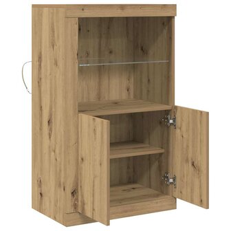 Bijzetkast artisanaal eikenkleurig 60.5 x 37 x 100 cm 7