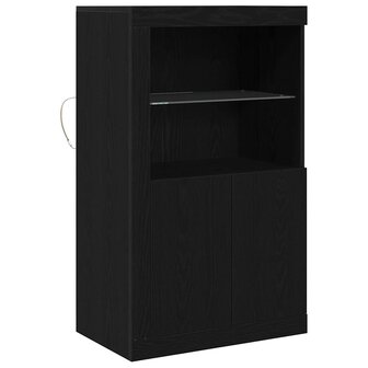 Bijzetkast Zwart eiken 60.5 x 37 x 100 cm Bewerkt hout 2