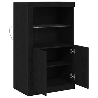 Bijzetkast Zwart eiken 60.5 x 37 x 100 cm Bewerkt hout 7