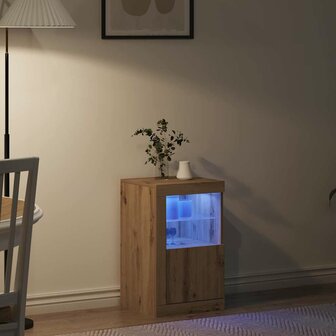 Bijzetkast artisanaal eikenkleurig 41 x 37 x 67 cm Bewerkt hout 5