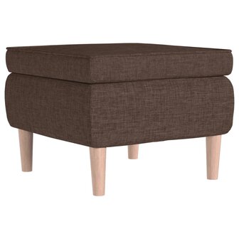 Kruk met houten poten stof bruin 2