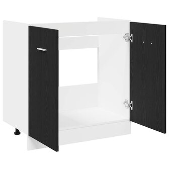 Onderkast voor spoelbak zwart eiken 80x46x81,5 cm bewerkt hout 5