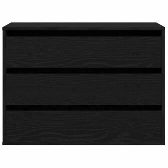 Ladekast met lade Zwart eiken 80 x 41 x 58 cm Bewerkt hout 7