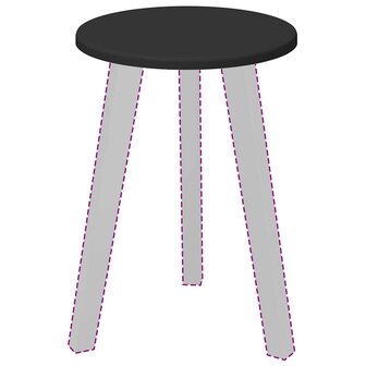 Tafelblad Zwart 30 x 30 x 1.5 cm Bewerkt hout 3