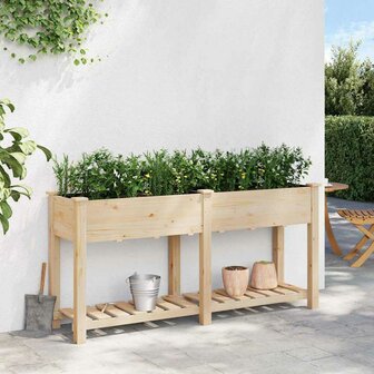 Tuin Bloempot Beige 161 x 43 x 76.5 cm Massief vurenhout 4