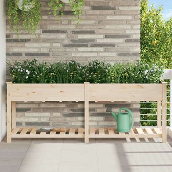 Tuin Bloempot Beige 203 x 53 x 76.5 cm Massief vurenhout 1
