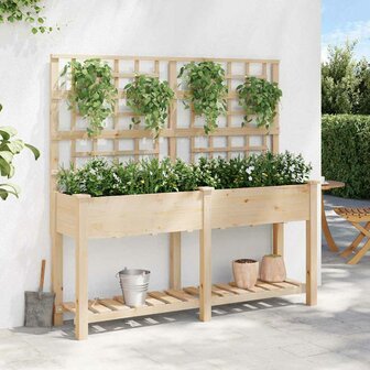 Tuin Bloempot Beige 161 x 46 x 152.5 cm Massief vurenhout 4