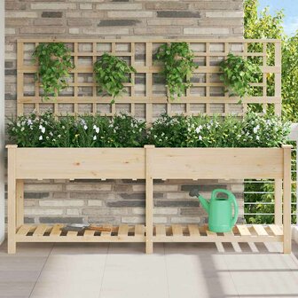 Tuin Bloempot Beige 203.5 x 54 x 152.5 cm Massief vurenhout 1