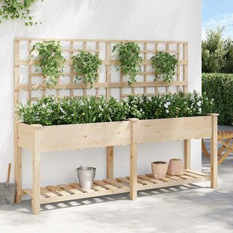 Tuin Bloempot Beige 203.5 x 54 x 152.5 cm Massief vurenhout 4