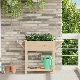 Tuin Bloempot Beige 111 x 37 x 76.5 cm Massief vurenhout 1