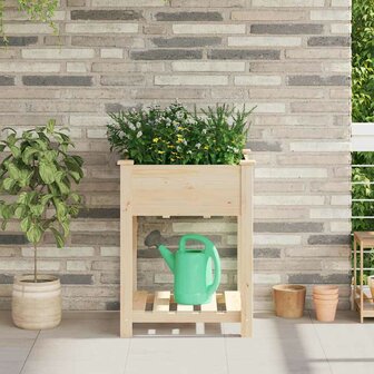 Tuin Bloempot Beige 60.5 x 60 x 76.5 cm Massief vurenhout 1