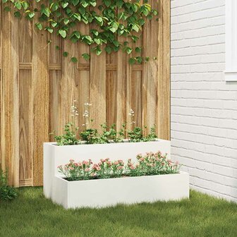 Tuin Bloempot Wit 100 x 60 x 45 cm Staal 1
