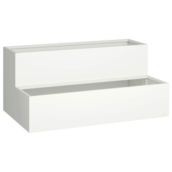 Tuin Bloempot Wit 100 x 60 x 45 cm Staal 2