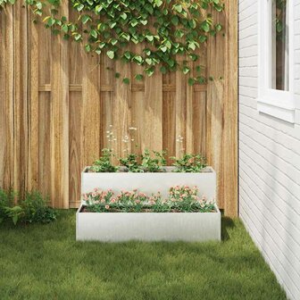 Tuin Bloempot Zilver 100 x 60 x 45 cm Roestvrij staal 4