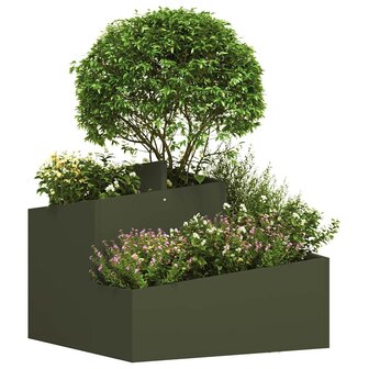 Tuin Bloempot Olijfgroen 60 x 60 x 50 cm Staal 3