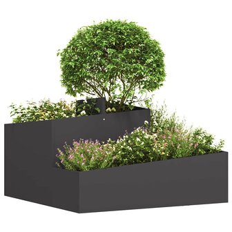 Tuin Bloempot Zwart 80 x 80 x 50 cm Koudgewalst staal 3