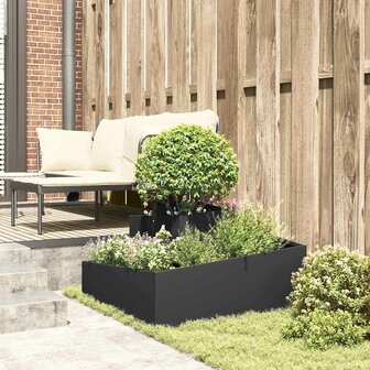 Tuin Bloempot Zwart 80 x 80 x 50 cm Koudgewalst staal 4