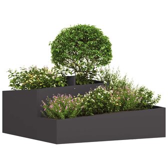Tuin Bloempot Zwart 100 x 100 x 50 cm Staal 3
