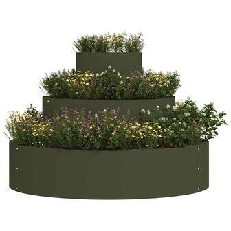 Tuin Bloempot Olijfgroen 90 x 90 x 20 cm Staal 3