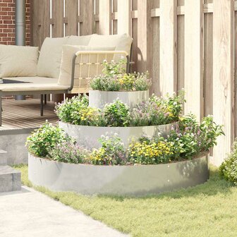 Tuin Bloempot Zilver 120 x 120 x 20 cm Gegalvaniseerd staal 4