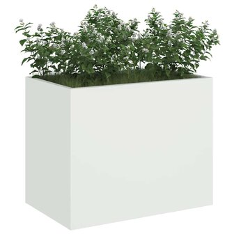 Tuin Bloempot Wit 50 x 32 x 40 cm Koudgewalst staal 3