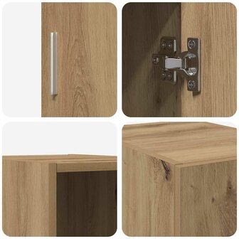 Wandkast artisanaal eikenkleurig 30 x 42.5 x 40 cm Bewerkt hout 8