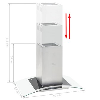 Eilandafzuigkap LCD-scherm sensor 756 m&sup3;/u LED 90 cm 4