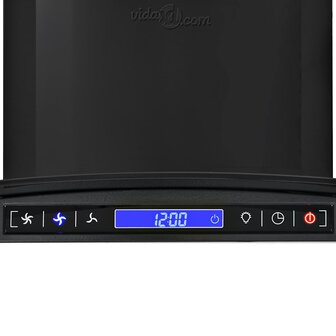 Wandafzuigkap 756 m&sup3;/u 90 cm roestvrij staal zwart 6