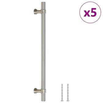 Handvatten 5 st 192 mm roestvrij staal zilverkleurig 2