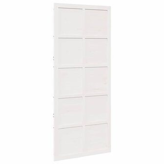 Schuifdeur Wit 90 x 210 cm Massief grenenhout 2