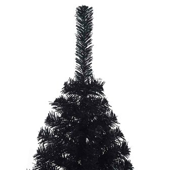 Kunstkerstboom met standaard half 150 cm PVC zwart 6