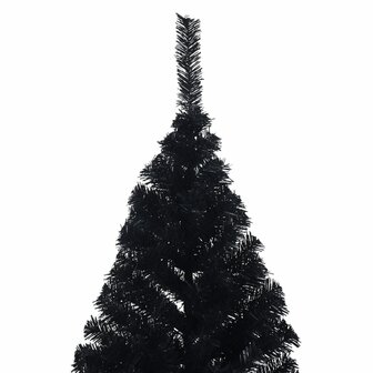 Kunstkerstboom met standaard half 210 cm PVC zwart 5