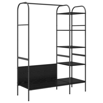Kledingrek met plank Zwart 120 x 44 x 160 cm Bewerkt hout 2