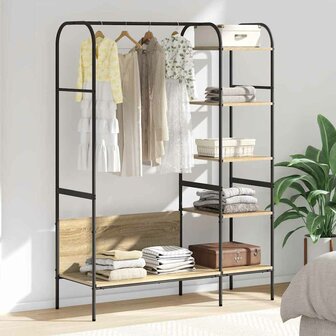 Kledingrek met plank Bruin 120 x 44 x 160 cm Bewerkt hout 1